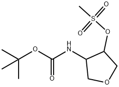 4-(Tert-Butoxycarbonylamino)Tetrahydrofuran-3-Yl Methanesulfonate 구조식 이미지