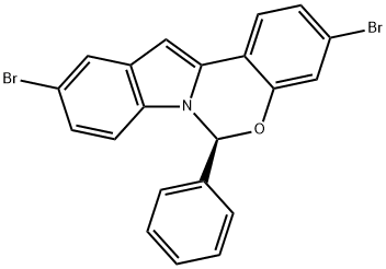 (S)-3,10-dibromo-6-phenyl-6H-benzo[5,6][1,3]oxazino[3,4-a]indole 구조식 이미지