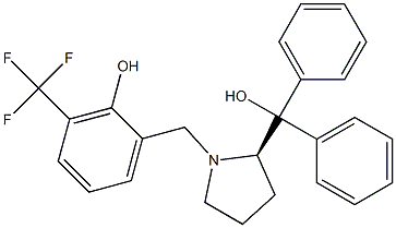 (R)-2-((2-(hydroxydiphenylmethyl)pyrrolidin-1-yl)methyl)-6-(trifluoromethyl)phenol 구조식 이미지