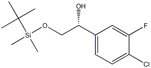 (R)-2-((tert-butyldimethylsilyl)oxy)-1-(4-chloro-3-fluorophenyl)ethanol 구조식 이미지