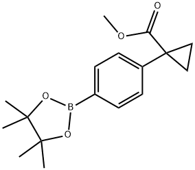 1-[4-(4,4,5,5-Tetramethyl-[1,3,2]dioxaborolan-2-yl)-phenyl]-cyclopropanecarboxylic acid methyl ester 구조식 이미지