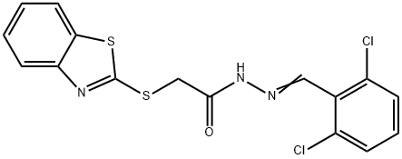 2-(1,3-benzothiazol-2-ylsulfanyl)-N'-[(E)-(2,6-dichlorophenyl)methylidene]acetohydrazide Structure
