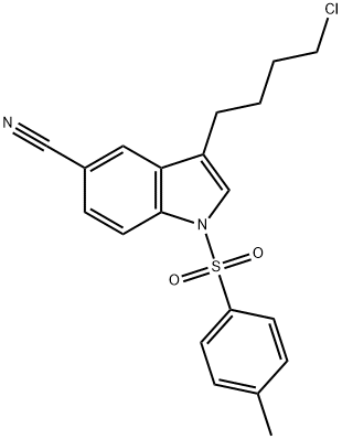 3-(4-chlorobutyl)-1-tosyl-1H-indole-5-carbonitrile 구조식 이미지