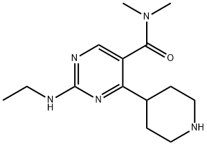 2-(ethylamino)-N,N-dimethyl-4-(piperidin-4-yl)pyrimidine-5-carboxamide 구조식 이미지