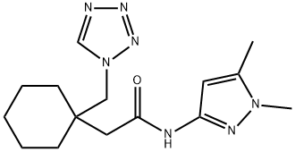 N-(1,5-dimethyl-1H-pyrazol-3-yl)-2-[1-(1H-tetrazol-1-ylmethyl)cyclohexyl]acetamide Structure