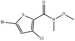 5-bromo-3-chloro-N-methoxy-N-methylthiophene-2-carboxamide 구조식 이미지