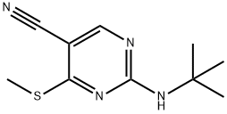 2-(tert-butylamino)-4-(methylthio)pyrimidine-5-carbonitrile 구조식 이미지