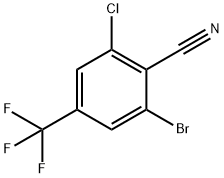 2-bromo-6-chloro-4-(trifluoromethyl)benzonitrile 구조식 이미지