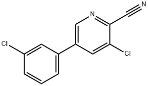 5-(3-chlorophenyl)-3-chloro-2-cyanopyridin Structure