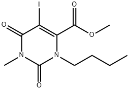 Methyl 3-butyl-5-iodo-1-methyl-2,6-dioxo-1,2,3,6-tetrahydropyrimidine-4-carboxylate Structure