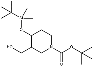 tert-butyl 4-((tert-butyldimethylsilyl)oxy)-3-(hydroxymethyl)piperidine-1-carboxylate Structure