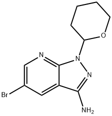 5-bromo-1-(tetrahydro-2H-pyran-2-yl)-1H-pyrazolo[3,4-b]pyridin-3-amine Structure