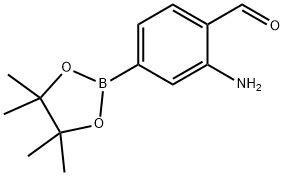 2-amino-4-(4,4,5,5-tetramethyl-1,3,2-dioxaborolan-2-yl)benzaldehyde 구조식 이미지