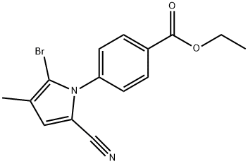 Ethyl 4-(2-bromo-5-cyano-3-methyl-1H-pyrrol-1-yl)benzoate Structure