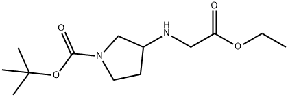 tert-butyl 3-((2-ethoxy-2-oxoethyl)amino)pyrrolidine-1-carboxylate Structure