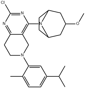 2-chloro-6-(5-isopropyl-2-methylphenyl)-4-((1R,3r,5S)-3-methoxy-8-azabicyclo[3.2.1]octan-8-yl)-5,6,7,8-tetrahydropyrido[4,3-d]pyrimidine Structure
