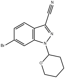 6-bromo-1-(tetrahydro-2H-pyran-2-yl)-1H-Indazole-3-carbonitrile Structure