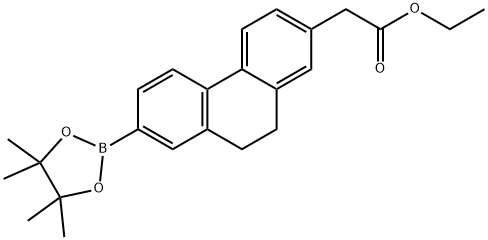 ethyl 2-(7-(4,4,5,5-tetramethyl-1,3,2-dioxaborolan-2-yl)-9,10-dihydrophenanthren-2-yl)acetate Structure