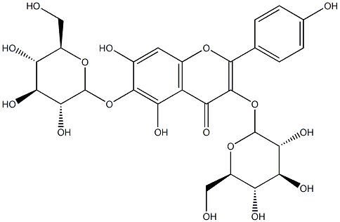 6-Hydroxykaempferol 3,6-diglucoside Structure
