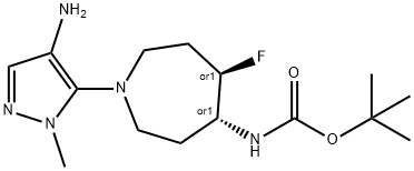 tert-butyl((4R,5R)-1-(4-amino-1-methyl-1H-pyrazol-5-yl)-5-fluoroazepan-4-yl)carbamate Structure