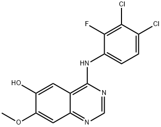 4-(3,4-dichloro-2-fluorophenylamino)-7-methoxyquinazolin-6-ol 구조식 이미지