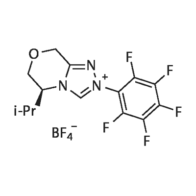 (5S)-5,6-dihydro-5-(1-methylethyl)-2-(2,3,4,5,6-pentafluorophenyl)-8H-1,2,4-Triazolo[3,4-c][1,4]oxazinium tetrafluoroborate Structure