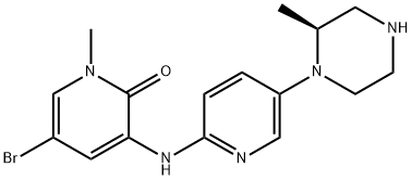 (S)-5-bromo-1-methyl-3-((5-(2-methylpiperazin-1-yl)pyridin-2-yl)amino)pyridin-2(1H)-one Structure