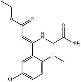 ethyl(Z)-3-((2-amino-2-oxoethyl)amino)-3-(5-chloro-2-methoxyphenyl)acrylate 구조식 이미지