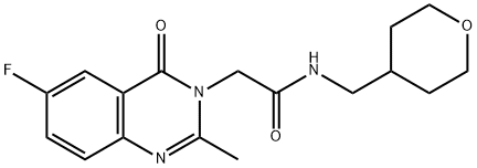 2-(6-fluoro-2-methyl-4-oxoquinazolin-3(4H)-yl)-N-(tetrahydro-2H-pyran-4-ylmethyl)acetamide 구조식 이미지