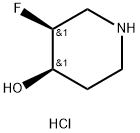 (3S,4R)-3-Fluoropiperidin-4-ol hydrochloride Structure