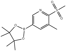 3-methyl-5-(4,4,5,5-tetramethyl-1,3,2-dioxaborolan-2-yl)-2-(methylsulfonyl)pyridine Structure