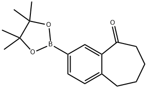 9-Oxo-6,7,8,9-tetrahydro-5H-benzocycloheptene-2-boronic acid pinacol ester 구조식 이미지