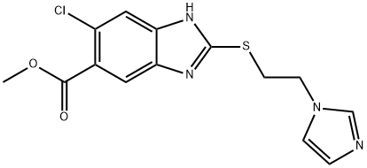 Methyl 2-((2-(1H-imidazol-1-yl)ethyl)thio)-6-chloro-1H-benzo[d]imidazole-5-carboxylate Structure