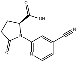 (S)-1-(4-cyanopyridin-2-yl)-5-oxopyrrolidine-2-carboxylicacid Structure