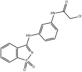 2-chloro-N-(3-((1,1-dioxidobenzo[d]isothiazol-3-yl)amino)phenyl)acetamide Structure