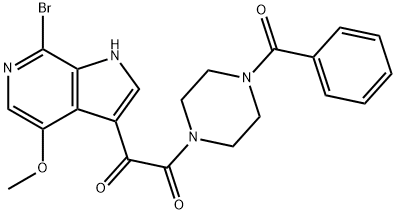 1-(4-benzoylpiperazin-1-yl)-2-(7-bromo-4-methoxy-1H-pyrrolo[2,3-c]pyridin-3-yl)ethane-1,2-dione Structure