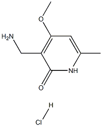 2(1H)-Pyridinone, 3-(aminomethyl)-4-methoxy-6-methyl-, hydrochloride Structure