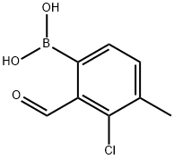 3-Chloro-2-formyl-4-methylphenylboronic acid Structure