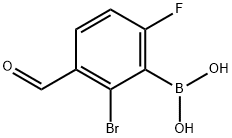 2-Brom-6-fluoro-3-formylphenylboronic acid Structure