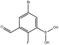 5-Bromo-2-fluoro-3-formylphenylboronic acid Structure