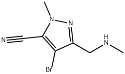 4-bromo-1-methyl-3-((methylamino)methyl)-1H-pyrazole-5-carbonitrile Structure