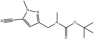 tert-butyl (5-cyano-1-methyl-1H-pyrazol-3-yl)methyl(methyl)carbamate 구조식 이미지