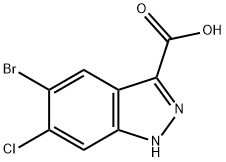 5-bromo-6-chloro-1H-Indazole-3-carboxylic acid 구조식 이미지