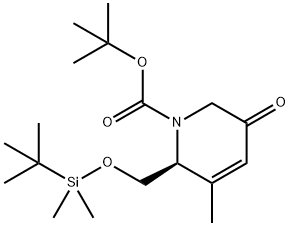 tert-butyl(S)-6-(((tert-butyldimethylsilyl)oxy)methyl)-5-methyl-3-oxo-3,6-dihydropyridine-1(2H)-carboxylate Structure