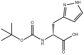 2-((tert-butoxycarbonyl)amino)-3-(1H-pyrazol-3-yl)propanoic acid 구조식 이미지