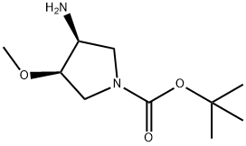 (3S,4R)-3-Amino-4-methoxy-pyrrolidine-1-carboxylic acid tert-butyl ester 구조식 이미지