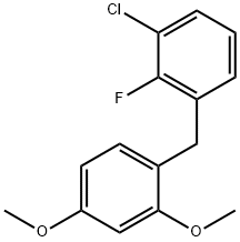 1-chloro-3-(2,4-dimethoxybenzyl)-2-fluorobenzene 구조식 이미지