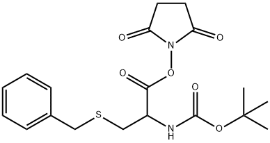 N-(TERT-BUTOXYCARBONYL)-S-BENZYLCYSTEINE N-HYDROXYSUCCINIMIDE ESTER 구조식 이미지