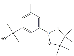 2-[3-Fluoro-5-(4,4,5,5-tetramethyl-[1,3,2]dioxaborolan-2-yl)-phenyl]-propan-2-ol 구조식 이미지