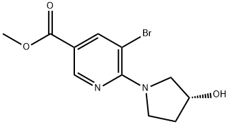 methyl(R)-5-bromo-6-(3-hydroxypyrrolidin-1-yl)nicotinate Structure